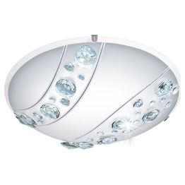 LED-plafondi Eglo Nerini Ø315mm valkoinen kristalli 95576