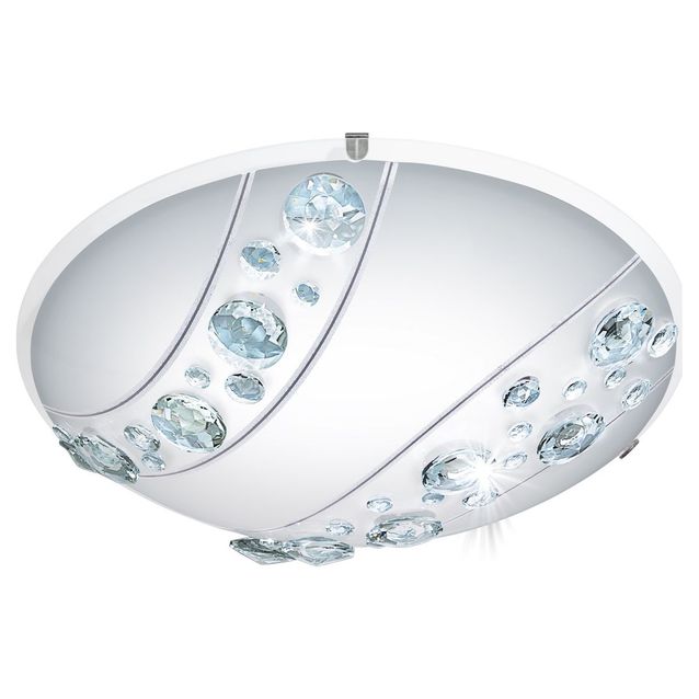 LED-plafondi Eglo Nerini Ø315mm valkoinen kristalli 95576