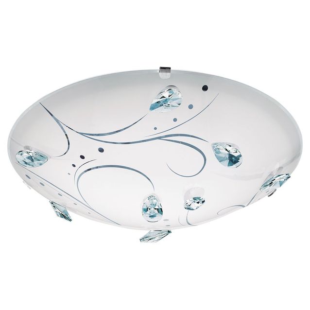 LED-plafondi Eglo Sorrenta 1 Ø315mm valkoinen kristalli 95689