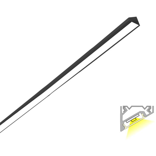 LED-profiili Limente LED-LUXOR 40 LUX 3000K 45W musta 4m
