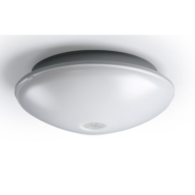 LED-tunnistinvalaisin Ensto AVR54 8W/830 PIR Ø254x95 mm IP54 vaaleanharmaa