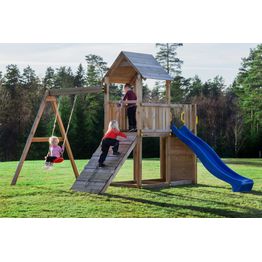 Leikkikeskus JABO 3 painekyllästetty mänty sis. sinisen liukumäen