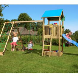 Leikkikeskus Jungle Gym Castle ja Climb Module X'tra sis. liukumäen