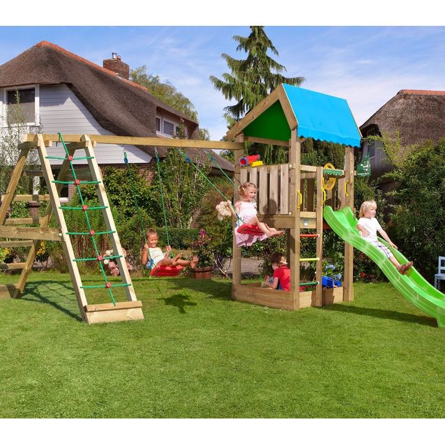 Leikkikeskus Jungle Gym Home ja Climb Module X'tra sis. liukumäen