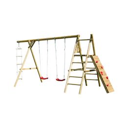 Leikkiteline Palmako Brenda sis. 2 keinua + kiipeilyteline + kiipeilyseinä + köysitikkaat