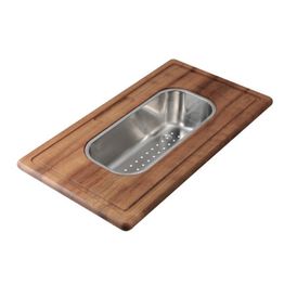 Leikkuulauta-huuhtelukulho CM 295x550x100 mm iroko + rst