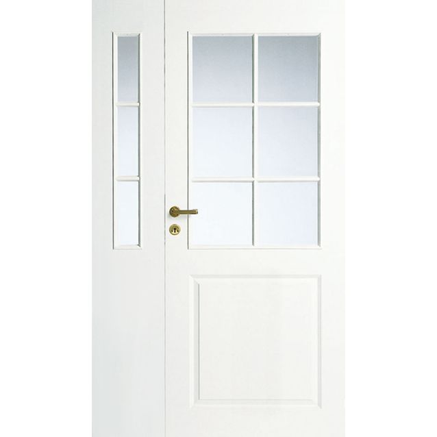 Avattava levike lasitettu 3R Swedoor Style 2 valkoinen kirkas lasi vieressä sisäovi 6R Style 2