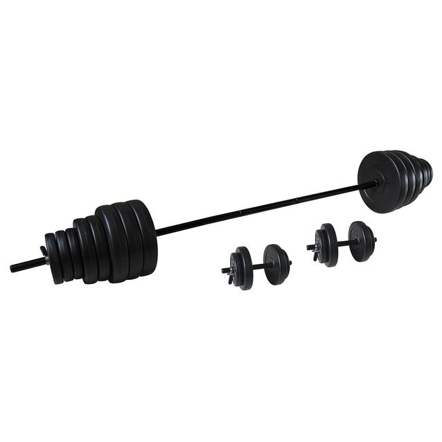 Levypainosetti Tunturi Vinyl Barbell/Dumbbell Set yht. 50 kg