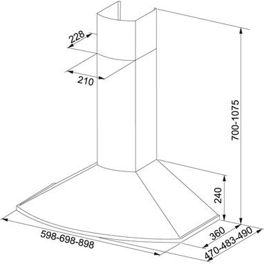 Liesikupu Franke Tender seinämalli B3 60 cm rst mitat