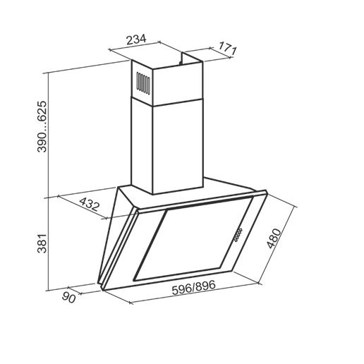 Liesituuletin Eleyus VTN 60BL 60cm musta