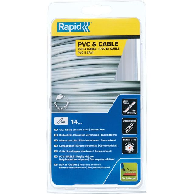 Liima Rapid 12mm 19cm 14kpl, muovi kaapeli