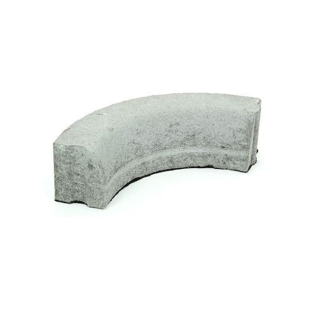 Liimattava reunakivi Rudus kulma R250 kovera 490x130x160 mm sileä harmaa