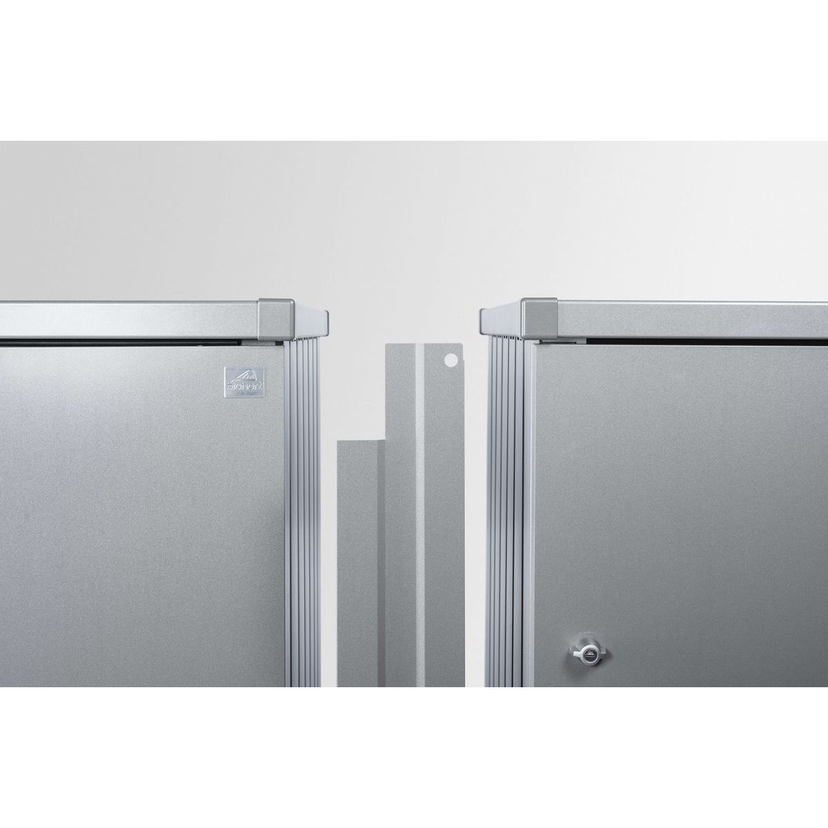 Liitoselementti kolmelle roskakatokselle Biohort Alex hopea