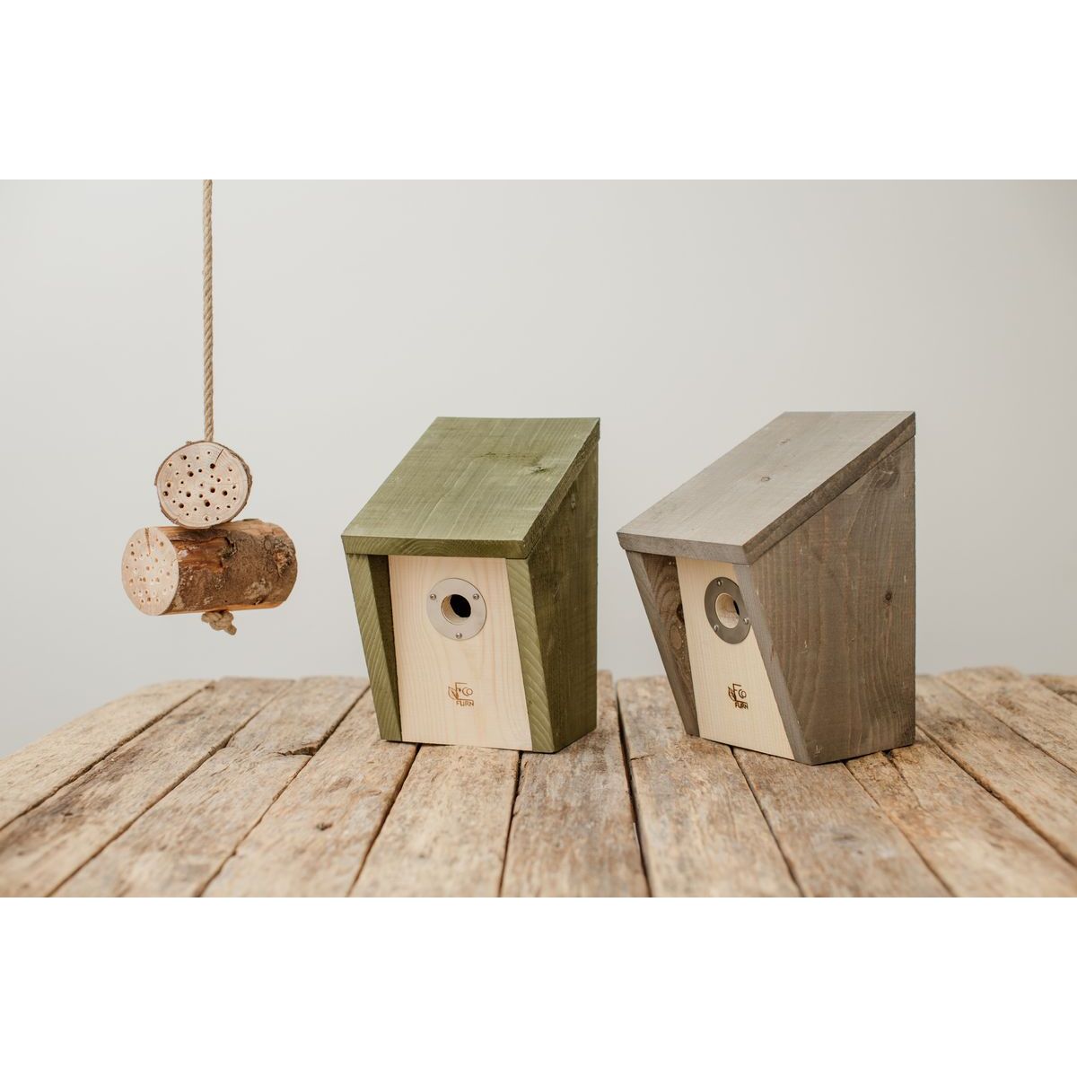 Linnunpönttösetti + hyönteishotelli EcoFurn puu