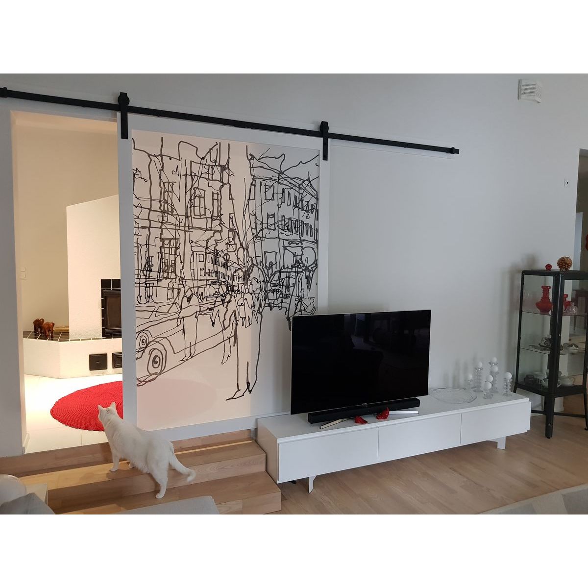 Kiskomekanismi ja pyörästö Mirror Line Ladon Ovi 1981 mm