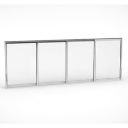 Terassin liukuikkuna Landskap Rejäl pidennetty kesäkausi, 4 osaa, valkoinen, eri leveyksiä