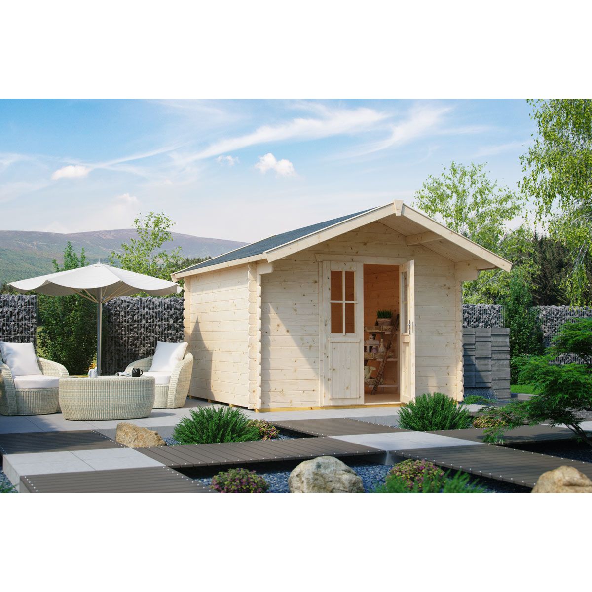 Lomamaja Skan Holz Faro vahvuus 28 mm 300x200 cm (6 m²)