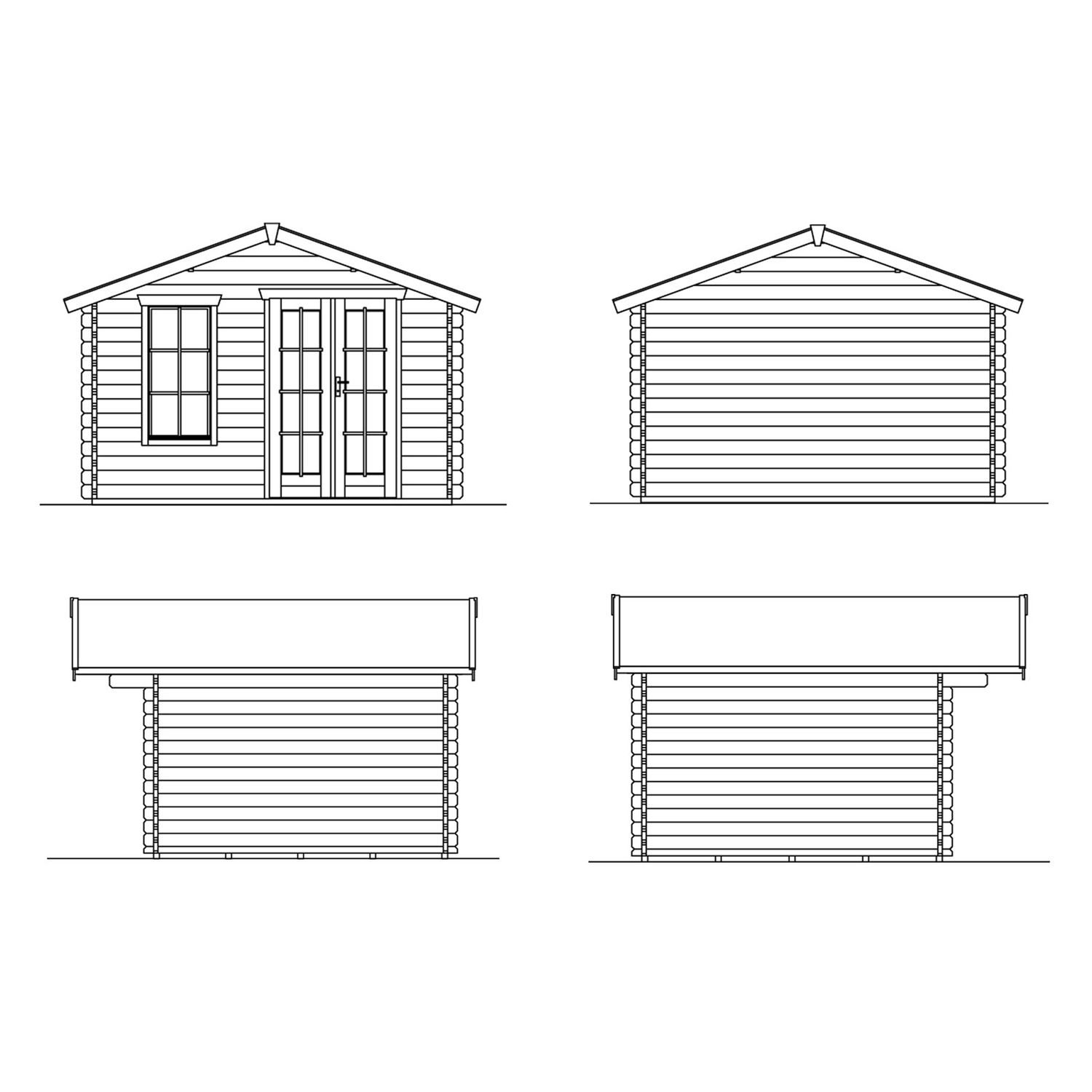 Lomamaja Skan Holz Langesund 2 vahvuus 45 mm 340x300 cm (10,2 m²) lisäkuva