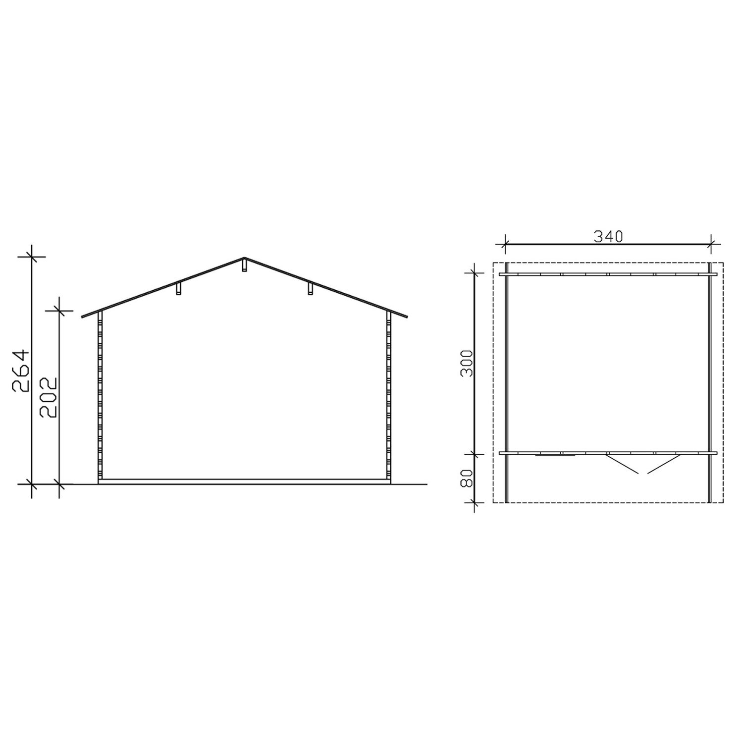 Lomamaja Skan Holz Langesund 2 vahvuus 45 mm 340x300 cm (10,2 m²) lisäkuva