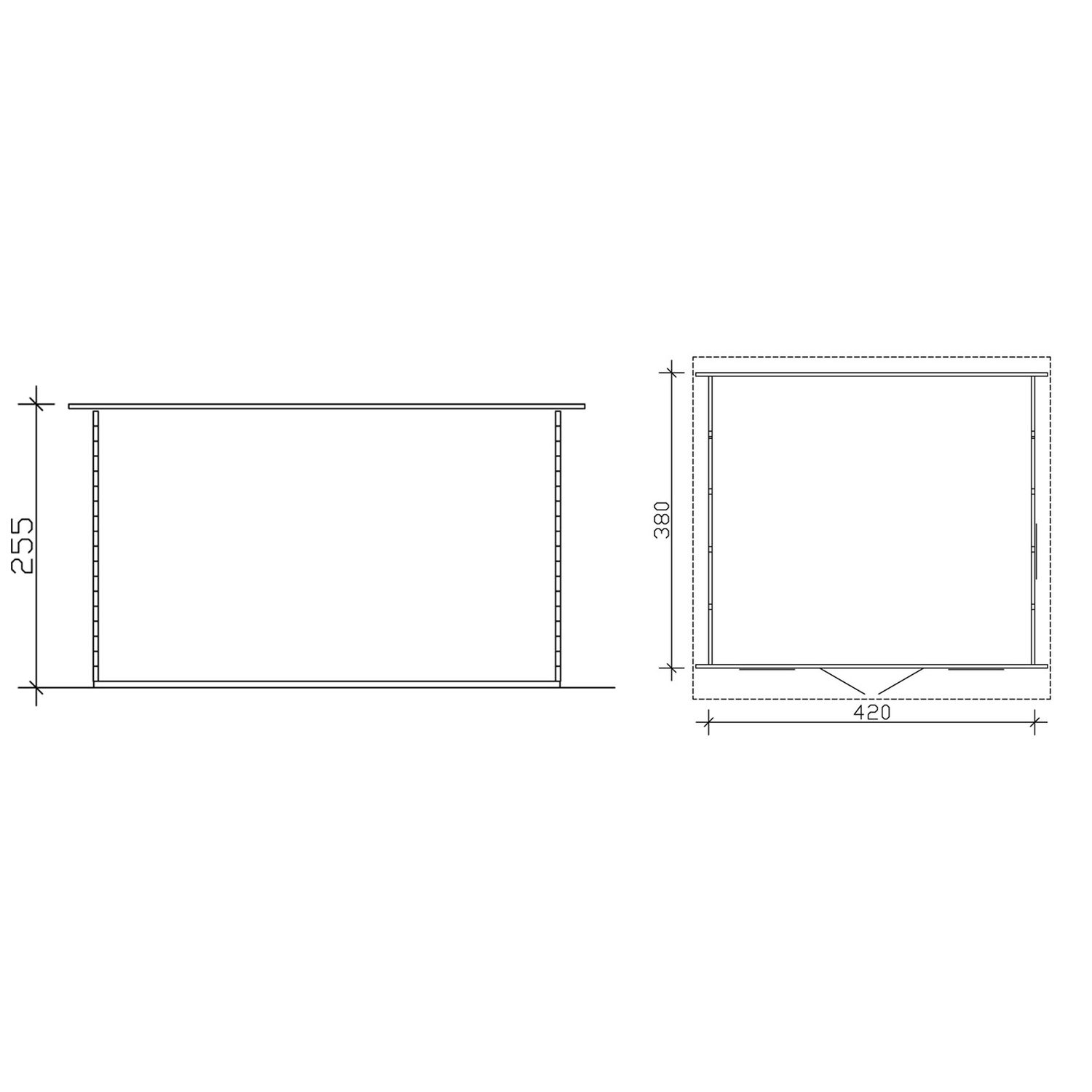 Lomamökki Skan Holz Basel 2 vahvuus 45 mm 420x380 cm (15,96 m²)