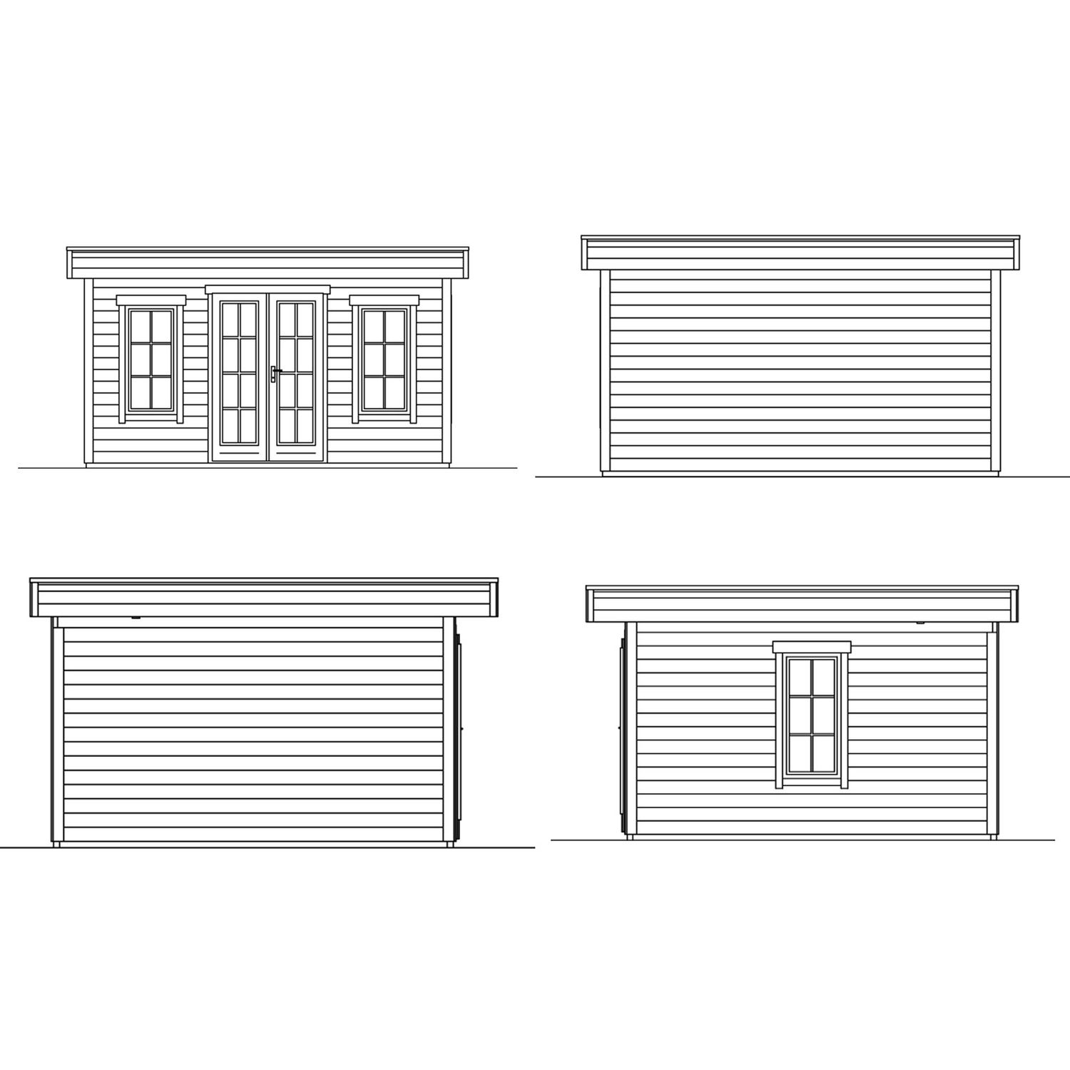 Lomamökki Skan Holz Basel 2 vahvuus 45 mm 420x380 cm (15,96 m²)