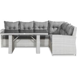 Ulkosohvaryhmä James 6-istuttava sohva + sohvapöytä oikea valkoinen