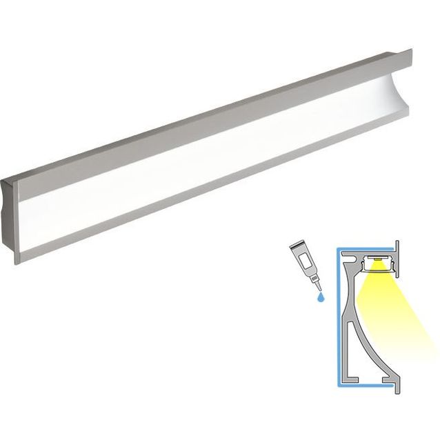 LED-profiili Limente LED-Wall 40, 4000K, 4m, 48W, alumiini