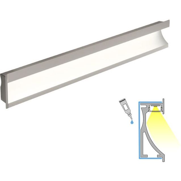 LED-profiili Limente LED-Wall, 20 Lux, 3000K 2 m, alulook