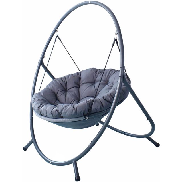 Riipputuoli Lykke Comfort, sis. pehmustettu tyyny ja ripustusketju, Antrasiitti