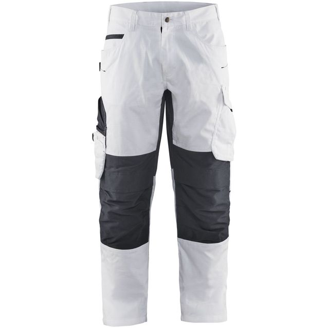 Maalarin housut Blåkläder 1095, stretch, valkoinen/tummanharmaa