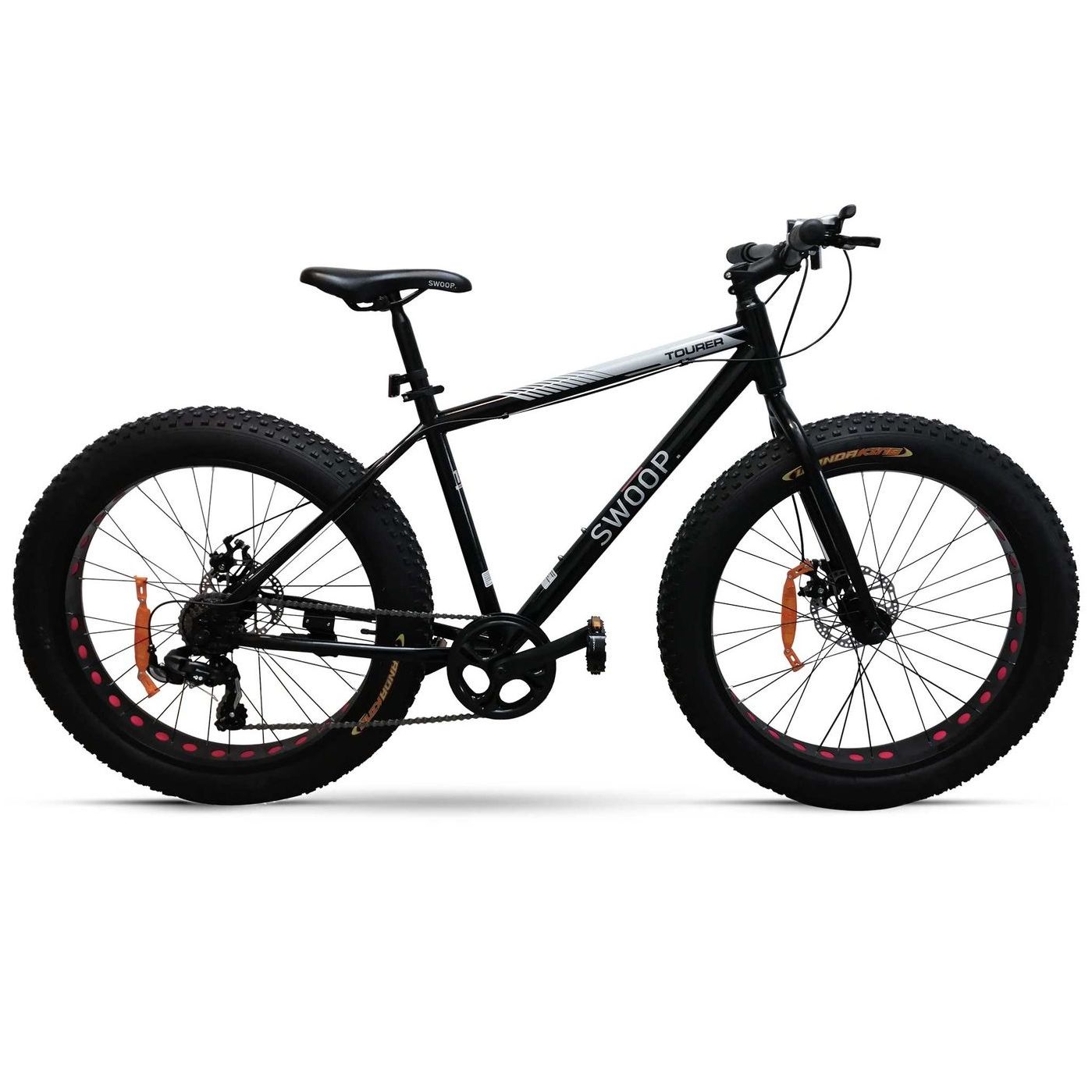 Maastopyörä Swoop Fatbike Tourer, 26x4", 7 vaihdetta, musta