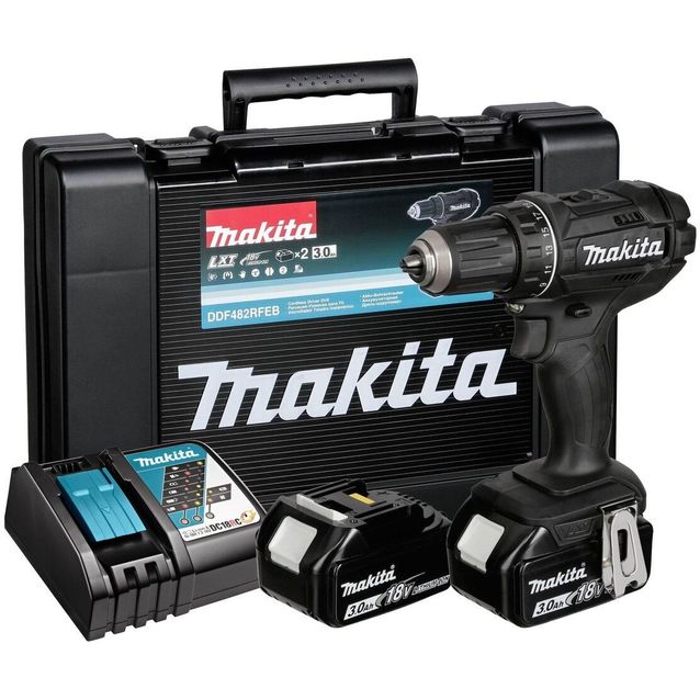 Akkuporakone Makita LXT DDF482RFEB 62/36Nm 18V 2x3,0 Ah akuilla + Makpac