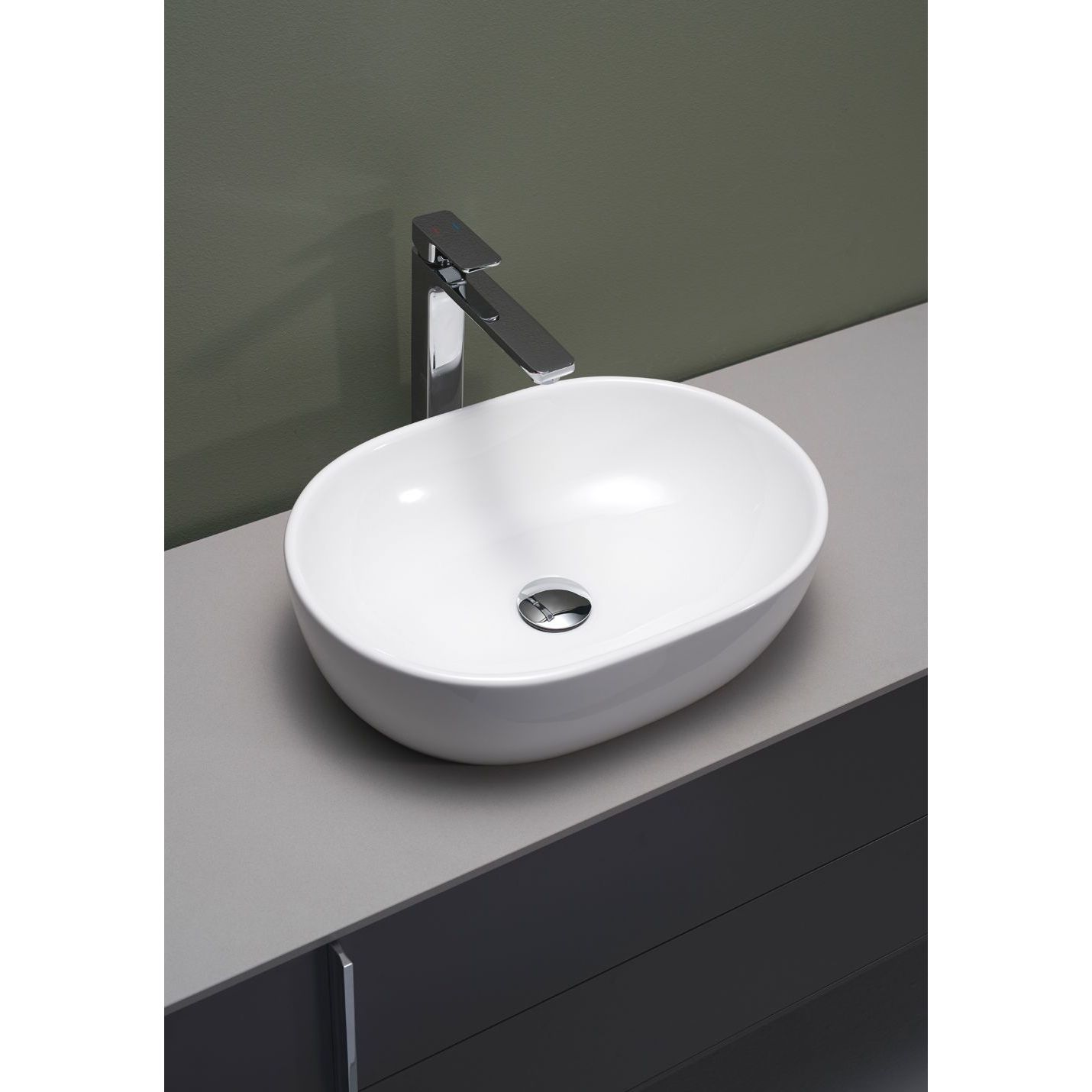 Malja-allas Hafa Pond 480x340x140 mm posliini valkoinen