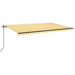 Manuaalisesti sisäänkelattava markiisi LED 500x350cm keltavalk. (69223)