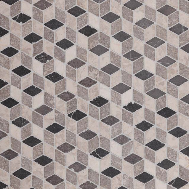 Marmorimosaiikki Qualitystone Dimention Gray-Light Gray-White verkolla 300 x 300 mm