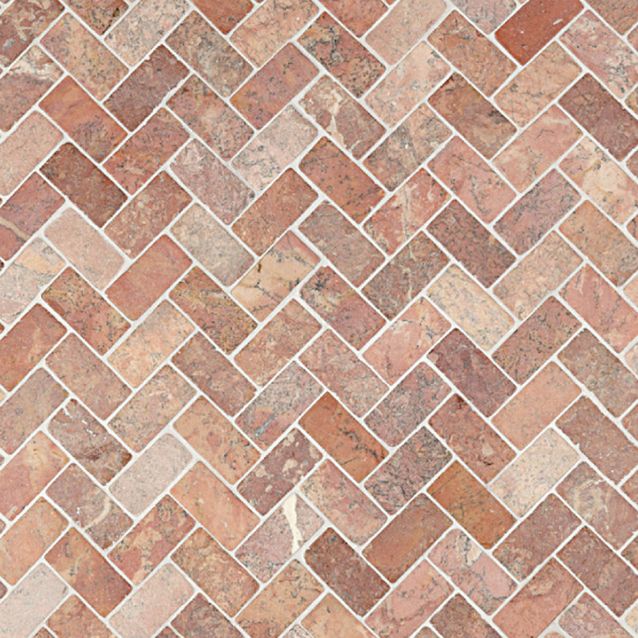 Marmorimosaiikki Qualitystone Herringbone Terra 30 x 60 mm