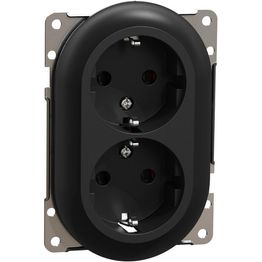 Matala pistorasia Schneider Electric ELKO One, 2-osainen, 16A, IP21, UKR, uppoasennus, keskiölevyllä, ruuviliitos