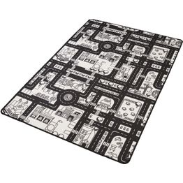 Liikennematto 100x150 cm musta/valkoinen