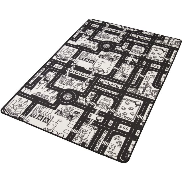 Liikennematto 100x150 cm musta/valkoinen