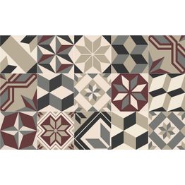 Matto Beija Flor Eclectic Gothic 60x97 cm viininpunainen/harmaa/beige