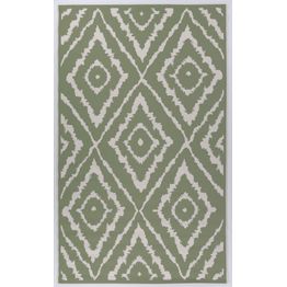 Matto Tom Tailor Garden, ulko- ja sisäkäyttöön, eri kokoja, vihreä/valkoinen