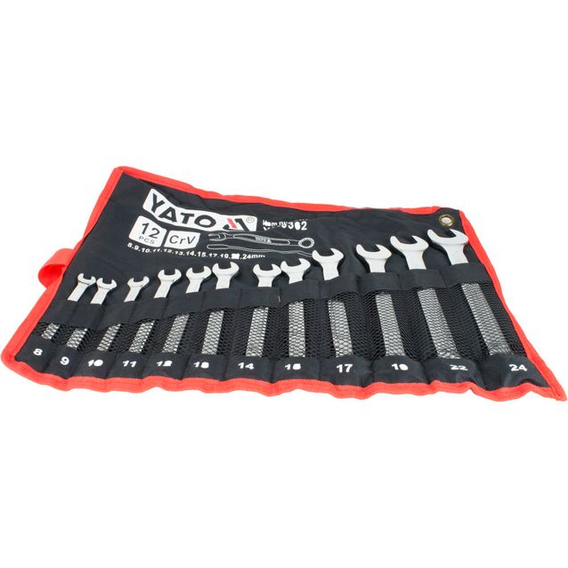 Kiintolenkkisarja Yato CrV 8-24 mm 12 osaa DIN3113