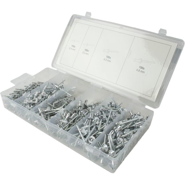 Vetoniittisarja Yato 400 osaa 2,4-4,8 mm x 100 mm