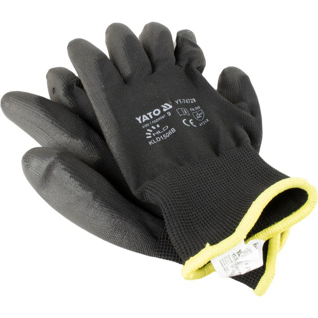 Asentajankäsine Yato nro. 9 nylon/PU musta