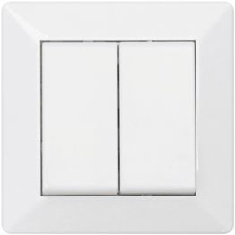 6+6-kytkin Malmbergs Delta, ilman merkkivaloa, valkoinen