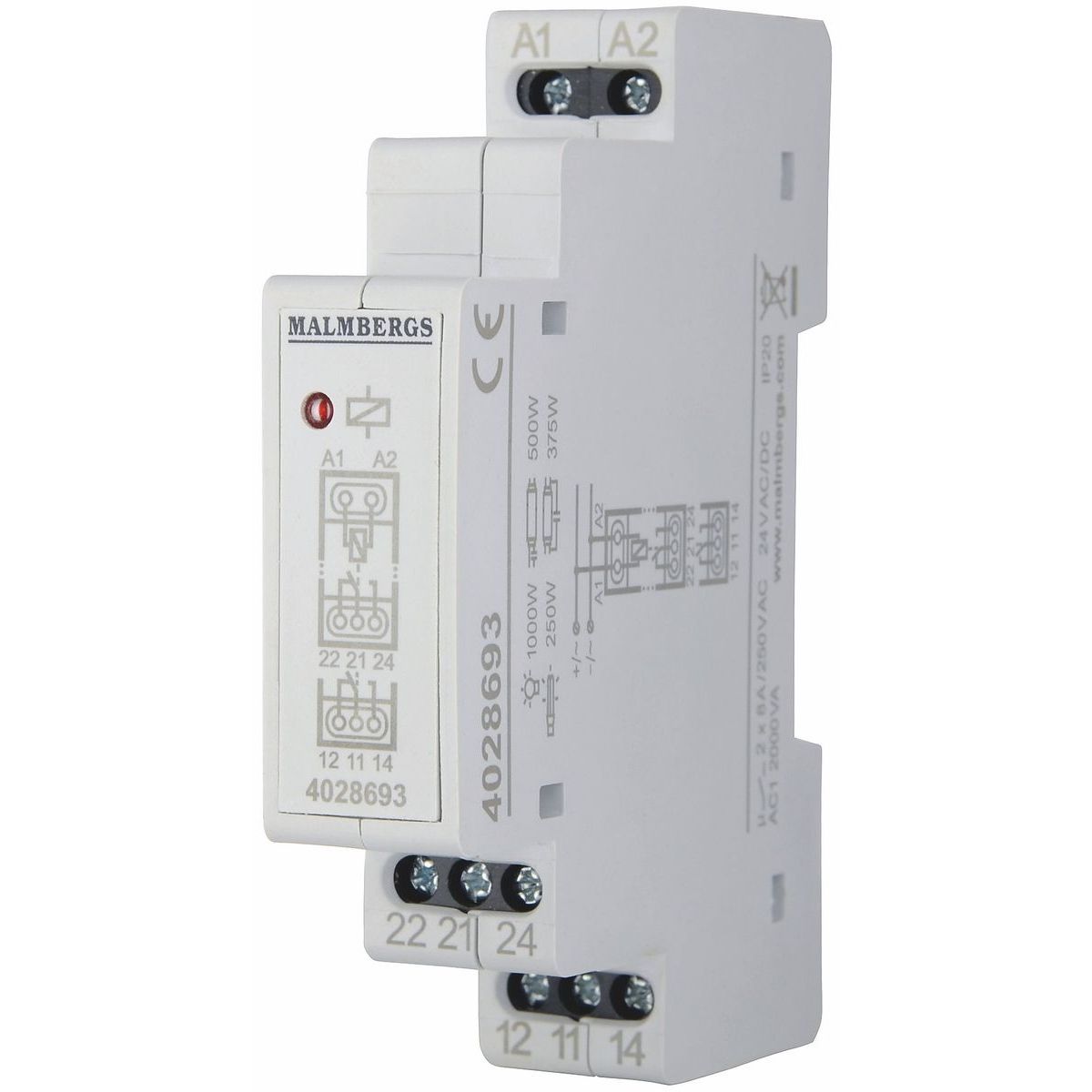 Apurele Malmbergs, 24V AC/DC, 2-vaihto