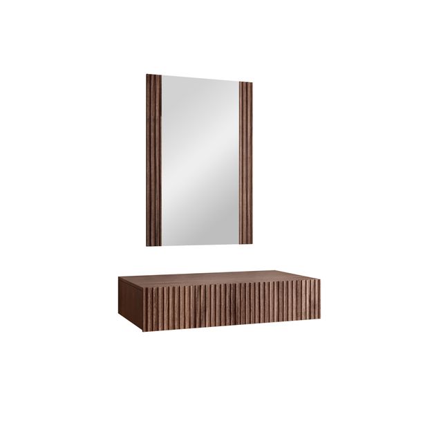 Meikkipöytä TACOS peilillä, ruskea (8129)