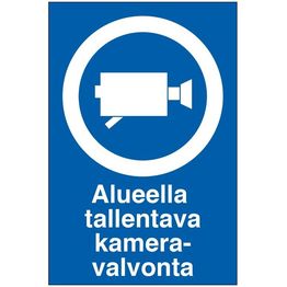 Merkintäkilpi "Alueella tallentava kameravalvonta", 20x30cm