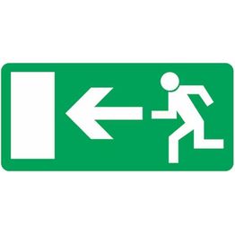 Merkintäkilpi "Poistumistie vasen", 15x30cm, jälkivalaiseva