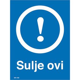 Merkintäkilpi "Sulje ovi", 15x20cm